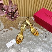 Fortok Valentino Mesh Rivet High-heel Sandals Gold - 5