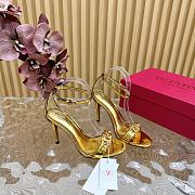 Fortok Valentino Mesh Rivet High-heel Sandals Gold - 3