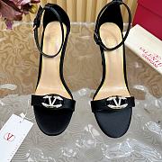 Fortok Valentino Mesh Rivet High-heel Sandals Black - 1