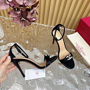 Fortok Valentino Mesh Rivet High-heel Sandals Black - 4