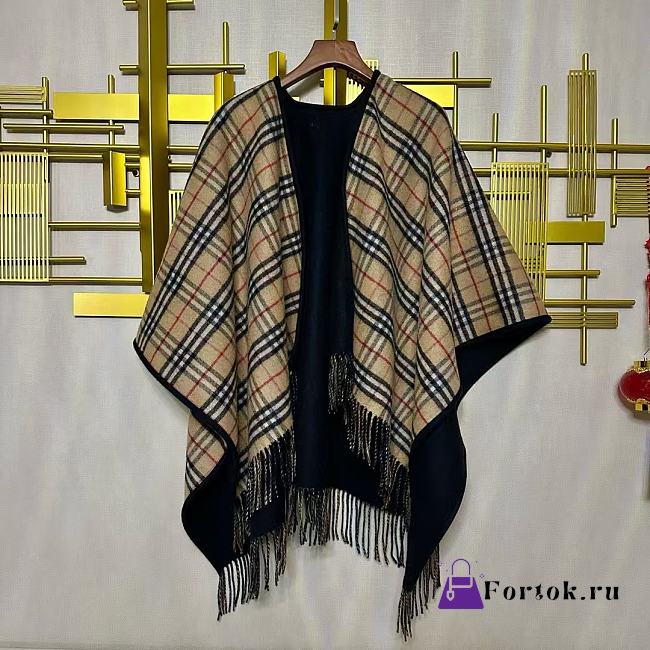 Fortok Burberry Classic British Double-sided Cape Beige & Black 130x150cm - 1