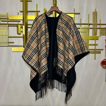 Fortok Burberry Classic British Double-sided Cape Beige & Black 130x150cm