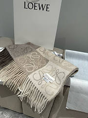 Fortok Loewe Wool Cashmere Scarf Beige 40x180cm - 5