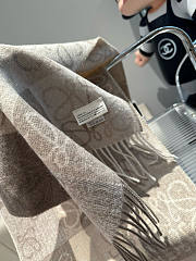 Fortok Loewe Wool Cashmere Scarf Beige 40x180cm - 4