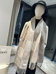 Fortok Loewe Wool Cashmere Scarf Beige 40x180cm - 3