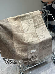 Fortok Loewe Wool Cashmere Scarf Beige 40x180cm - 2