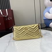 Fortok Gucci GG Marmont Super Mini Bag Gold Metallic Leather 824950 22x12x2cm  - 1
