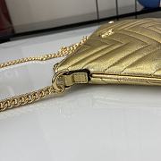 Fortok Gucci GG Marmont Super Mini Bag Gold Metallic Leather 824950 22x12x2cm  - 6