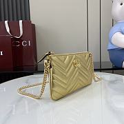 Fortok Gucci GG Marmont Super Mini Bag Gold Metallic Leather 824950 22x12x2cm  - 4