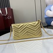 Fortok Gucci GG Marmont Super Mini Bag Gold Metallic Leather 824950 22x12x2cm  - 3
