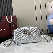 Fortok Gucci GG Marmont Small Shoulder Bag Silver 447632 24x13x7cm - 1