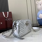 Fortok Gucci GG Marmont Small Shoulder Bag Silver 447632 24x13x7cm - 6