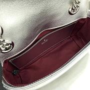 Fortok Gucci GG Marmont Mini Bag Silver Leather 446744 22x13x6cm - 5