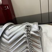 Fortok Gucci GG Marmont Mini Bag Silver Leather 446744 22x13x6cm - 6