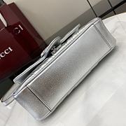 Fortok Gucci GG Marmont Mini Bag Silver Leather 446744 22x13x6cm - 2