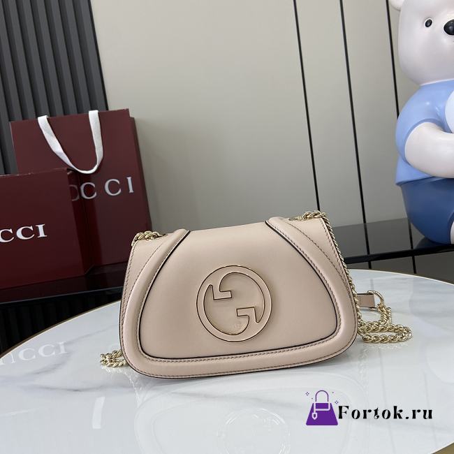 Fortok Gucci Blondie Shoulder Bag Light Pink Leather 815711 21.5x11x8cm - 1