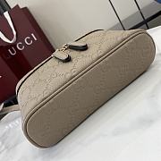 Fortok Gucci GG Emblem Super Mini Handbag Taupe Leather 815949 20x12x5cm - 6