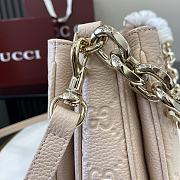 Fortok Gucci GG Emblem Small Shoulder Bag Light Pink 815263 29x17x10cm - 5