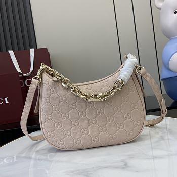 Fortok Gucci GG Emblem Small Shoulder Bag Light Pink 815409 25.5x20x5cm