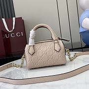Fortok Gucci GG Emblem Super Mini Top Handle Bag Light Pink 815256 16.5x10x8cm - 1