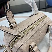 Fortok Gucci GG Emblem Super Mini Top Handle Bag Light Pink 815256 16.5x10x8cm - 6