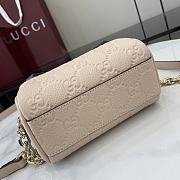 Fortok Gucci GG Emblem Super Mini Top Handle Bag Light Pink 815256 16.5x10x8cm - 3