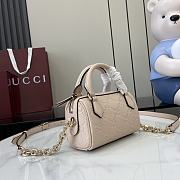 Fortok Gucci GG Emblem Super Mini Top Handle Bag Light Pink 815256 16.5x10x8cm - 2