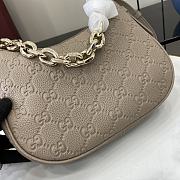 Fortok Gucci GG Emblem Small Shoulder Bag Taupe Leather 815409 25.5x20x5cm - 5
