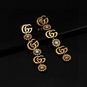 Fortok Gucci Double G Floral Dangling Earrings - 1
