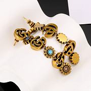 Fortok Gucci Double G Floral Dangling Earrings - 5