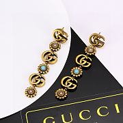 Fortok Gucci Double G Floral Dangling Earrings - 4