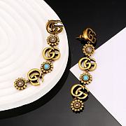 Fortok Gucci Double G Floral Dangling Earrings - 3