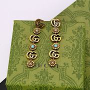 Fortok Gucci Double G Floral Dangling Earrings - 2