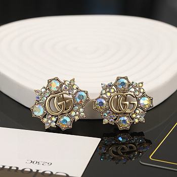 Fortok Gucci Floral Colorful Diamond Earrings