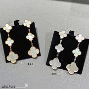 Fortok Van Cleef & Arpels  Three White Four-leaf Clover Earrings in Gold / Silver - 4