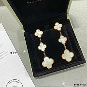 Fortok Van Cleef & Arpels  Three White Four-leaf Clover Earrings in Gold / Silver - 3