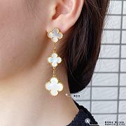 Fortok Van Cleef & Arpels  Three White Four-leaf Clover Earrings in Gold / Silver - 2