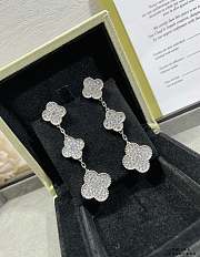 Fortok Van Cleef & Arpels Three Diamond Four-leaf Clover Earrings in Rose Gold / Silver - 5