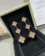 Fortok Van Cleef & Arpels Three Diamond Four-leaf Clover Earrings in Rose Gold / Silver - 3