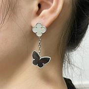 Fortok Van Cleef & Arpels White four-leaf clover & Black Butterfly Earrings in Gold / Silver - 6