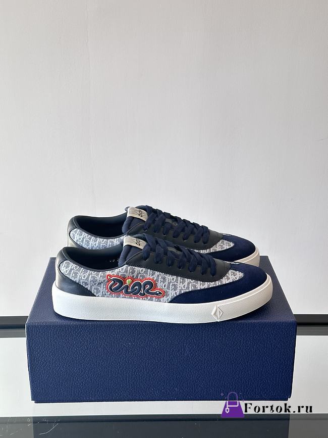 Fortok Dior B01 Sneakers Dark Blue Suede Leather - 1