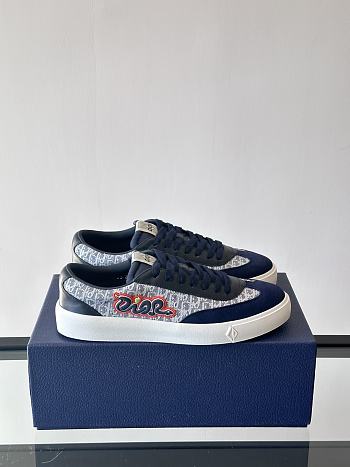 Fortok Dior B01 Sneakers Dark Blue Suede Leather