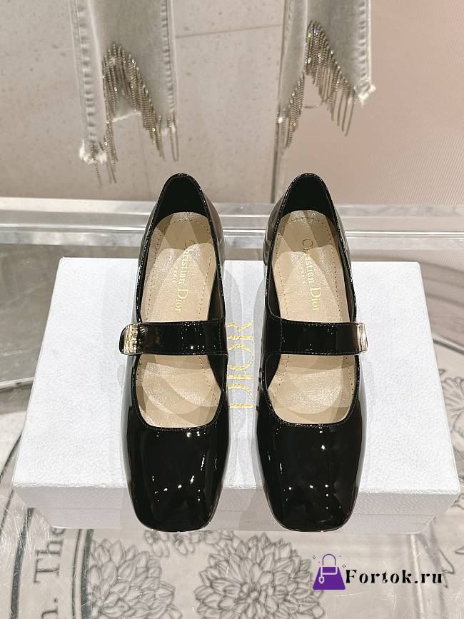 Fortok Dior Miss Dior Ballet Pumps Black Patent Leather - 1