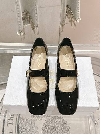 Fortok Dior Miss Dior Ballet Pumps Black Patent Leather