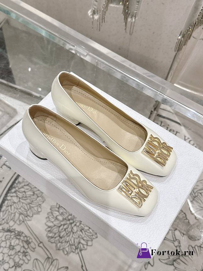 Fortok Dior Miss Dior Pump White Patent Leather - 1
