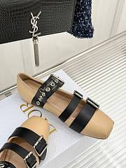 Fortok Dior Punk Ballerina Beige Cotton And Black Calfskin - 4