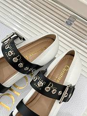 Fortok Dior Punk Ballerina White Cotton And Black Calfskin - 6
