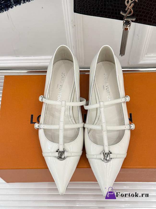 Fortok Louis Vuitton Donkey 25S Mary Jane Shoes White - 1