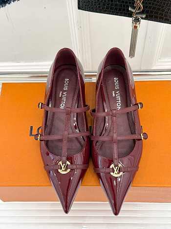 Fortok Louis Vuitton Donkey 25S Mary Jane Shoes Burgundy