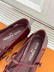 Fortok Louis Vuitton Donkey 25S Mary Jane Shoes Burgundy - 6